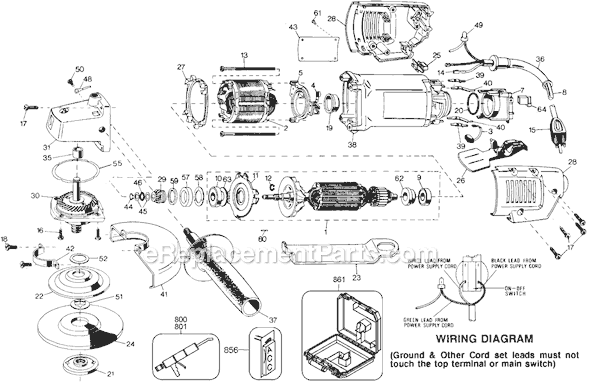 Page A Diagram and Parts List for 5580 Type 11 Black and Decker Angle Grinder